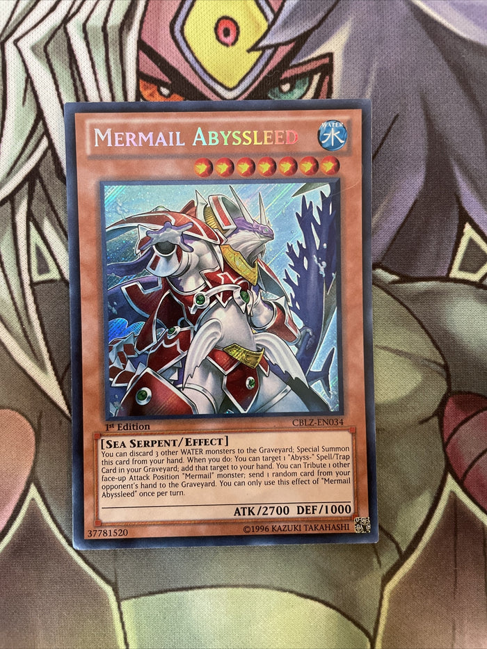 CBLZ-EN034 Mermail Abyssleed Secret Rare 1st Edition NM Yugioh