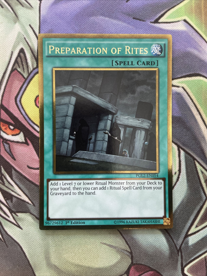 PGL2-EN054 Preparation of Rites Gold Rare 1st Edition NM Yugioh Card