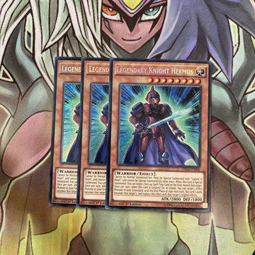 DRL2-EN008 x3 Legendary Knight Hermos Secret Rare Excellent Condition Yugioh