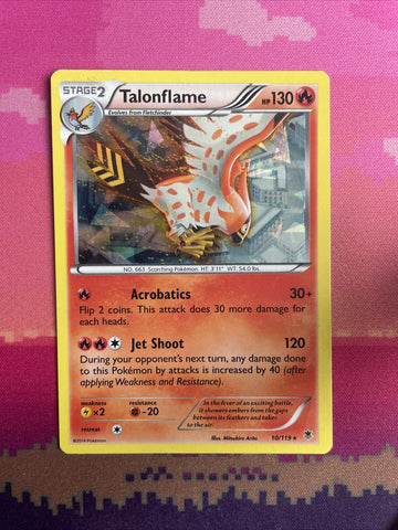 Pokemon Card Talonflame Phantom Forces Cracked Ice Holo Rare 10/119 Near Mint