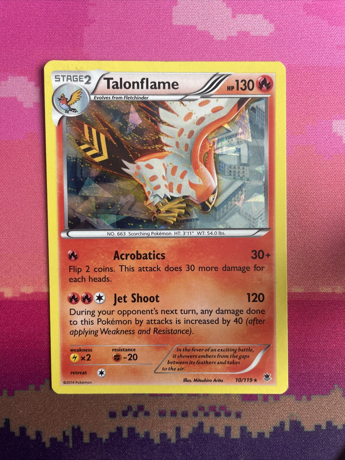 Pokemon Card Talonflame Phantom Forces Cracked Ice Holo Rare 10/119 Near Mint