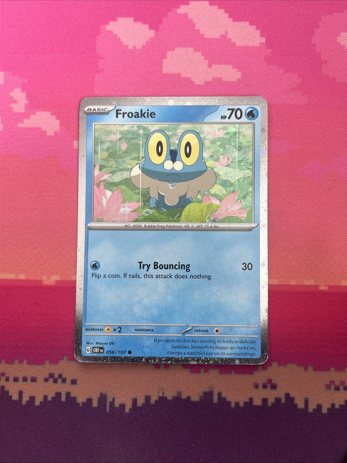 Pokemon Card Froakie Obsidian Flames Cosmo Holo 056/197 NM