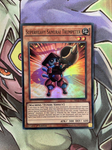 SECE-EN008 Superheavy Samurai Trumpeter Super Rare 1st Edition NM Yugioh Card