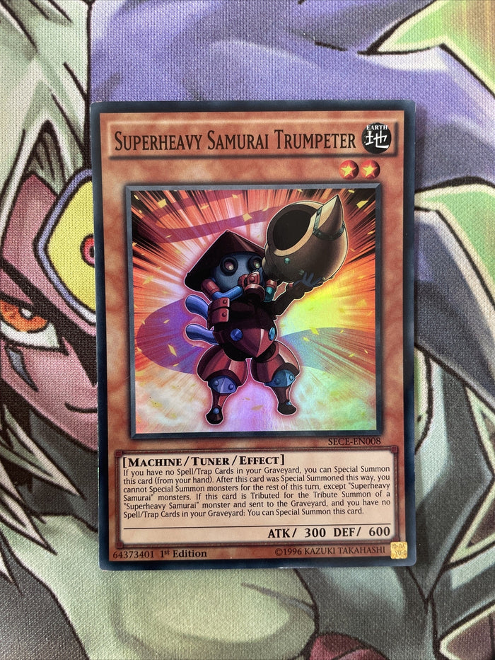 SECE-EN008 Superheavy Samurai Trumpeter Super Rare 1st Edition NM Yugioh Card