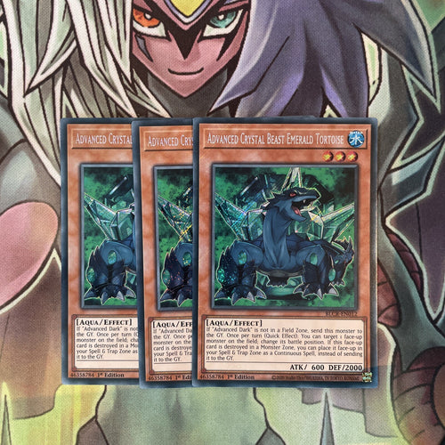 BLCR-EN012 x3 Advanced Crystal Beast Emerald Tortoise Secret Excellent Yugioh