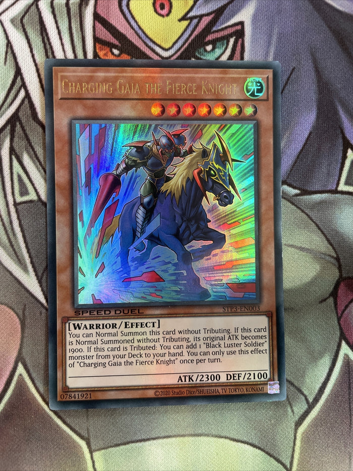 STP3-EN003 Charging Gaia The Fierce Knight Ultra Rare UNL Ed Near Mint Yugioh