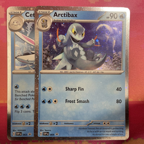 Pokemon Card Arctibax 064 & Cetitan 063 Two Card Set Near Mint