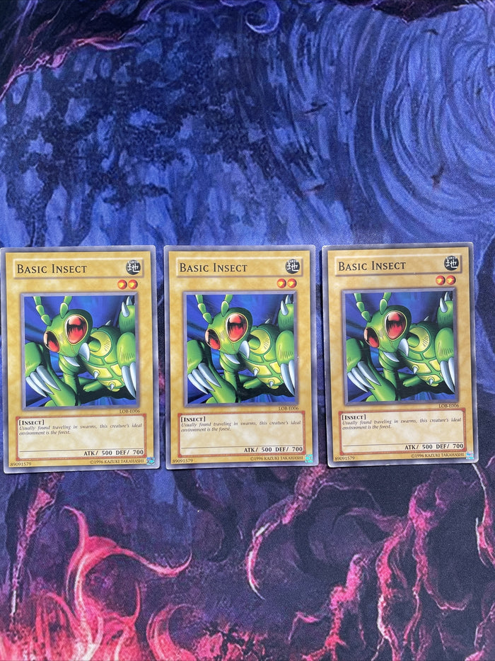 LOB-E006 x3 Basic Insect - Common - Unlimited Edition Yugioh
