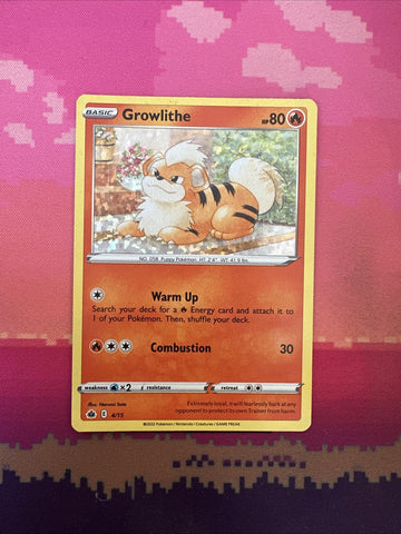 Pokemon Card Growlithe McDonald's 2023 Holo 4/15 Near Mint