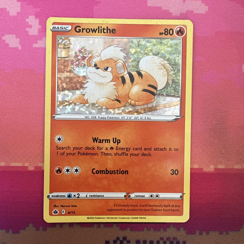 Pokemon Card Growlithe McDonald's 2023 Holo 4/15 Near Mint