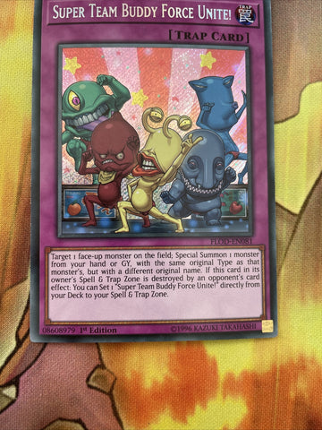 FLOD-EN081 Super Team Buddy Force Unite! Secret Rare Yugioh Card Mixed Ed (back)