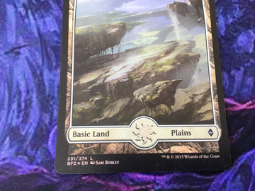 Plains - Battle For Zendikar Full Art Excellent Magic MTG (back)