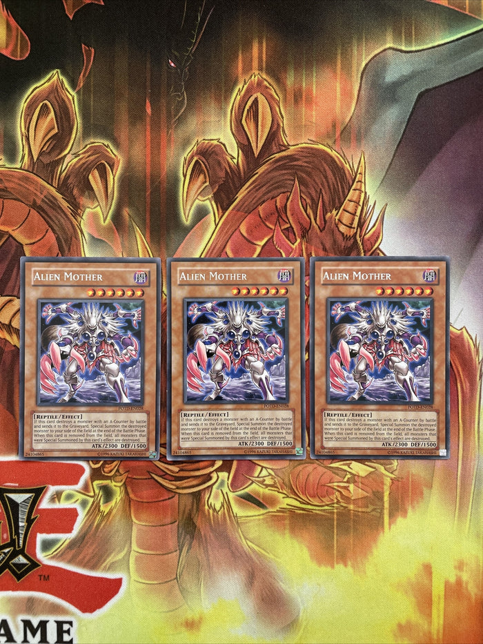 POTD-EN028 YuGiOh Cards - 3x Alien Mother varyind Eds rare