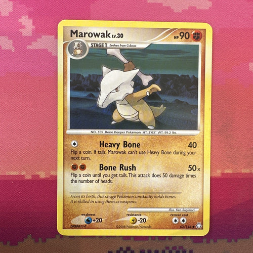 Pokemon Card Marowak EX Legends Awakened Uncommon 63/146  Near Mint
