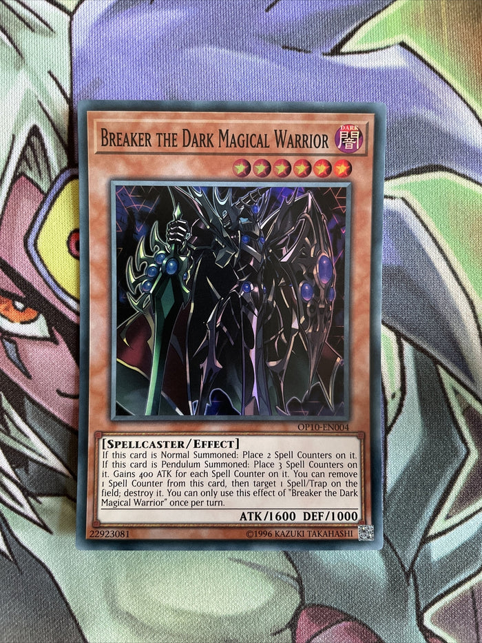 OP10-EN004 Breaker The Dark Magical Warrior Super UNL Edition NM Yugioh Card