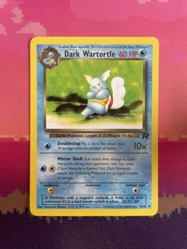 Pokemon Card Dark Wartortle Team Rocket Uncommon 46/82 Near Mint Condition