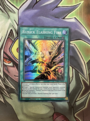 TAMA-EN030 Runick Flashing Fire Super Rare 1st Edition NM Yugioh Card