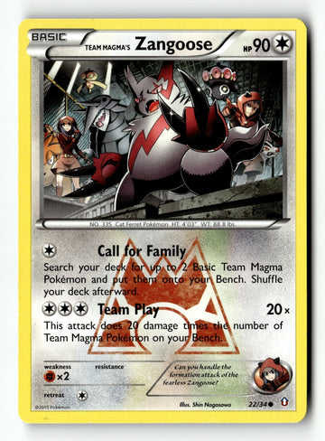 Pokemon Card Team Magma's Zangoose LP Double Crisis 22/34
