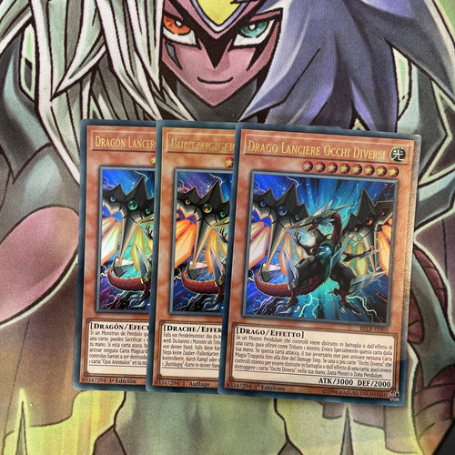 BLLR-EN001 x3 Odd-Eyes Lancer Dragon Foreign Ultra Excellent Condition Yugioh