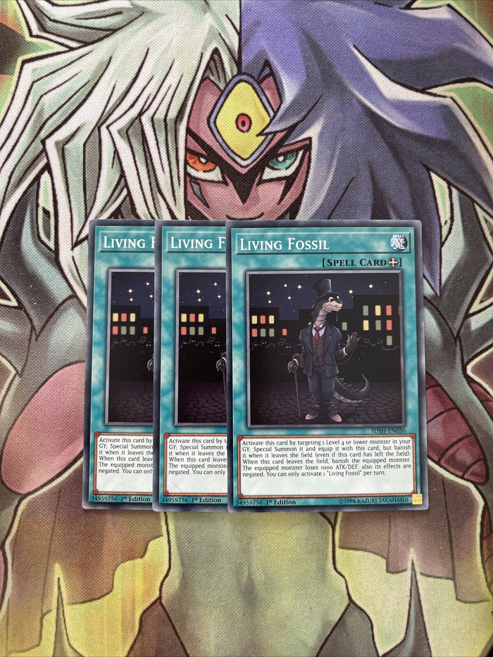 SDSH-EN030 x3 Living Fossil Common Excellent Condition Yugioh