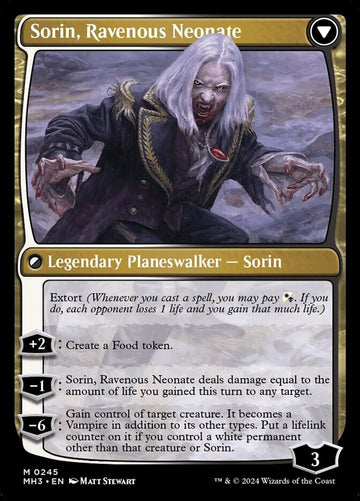 Sorin Of House Markov - Modern Horizions 3 Excellent Magic MTG (back)