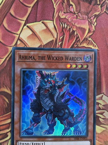 SR06-EN002 Ahrima, the Wicked Warden Super Rare 1st Edition Yugioh (back)