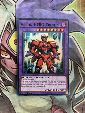 SHVA-EN036 Vision Hero Trinity Super Rare 1st Edition NM Yugioh Card