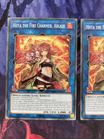 MP20-EN024 x3 Hiita the Fire Charmer, Ablaze Common 1st Edition Mint Yugioh! (back)