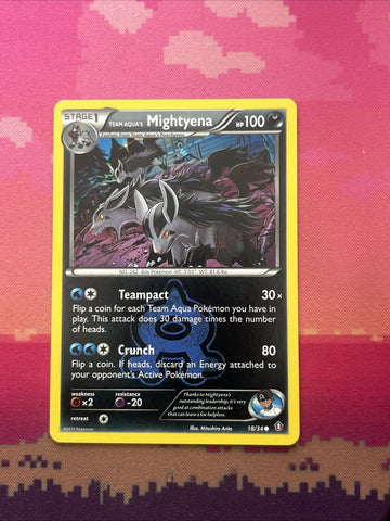 Pokemon Card Team Aqua's Mightyena Double Crisis 18/34 Near Mint