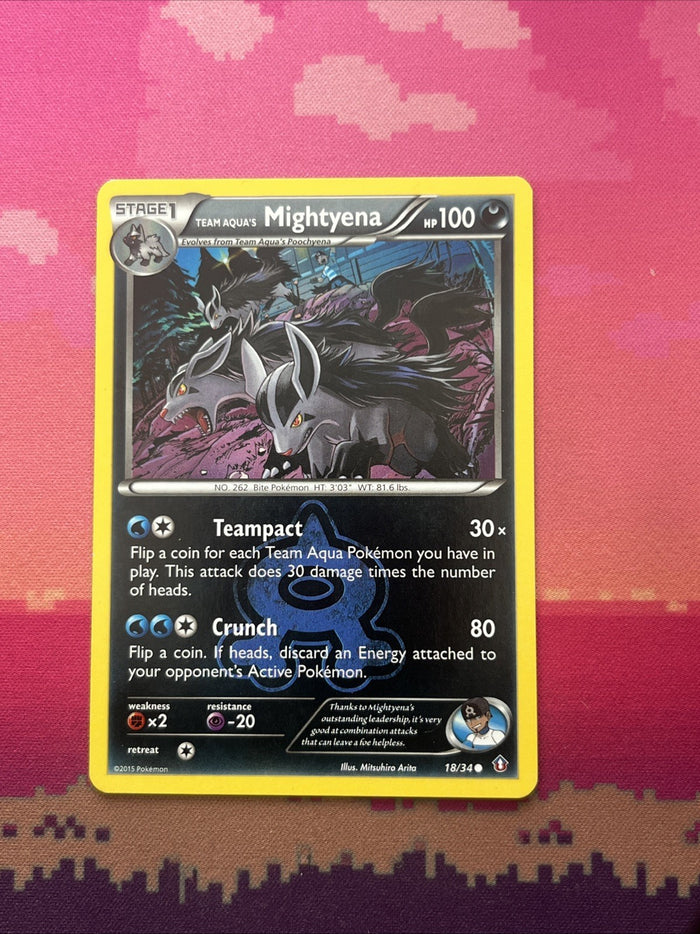 Pokemon Card Team Aqua's Mightyena Double Crisis 18/34 Near Mint