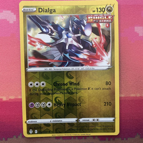 Pokemon Card Dialga Evolving Skies Reverse Holo Rare 112/203 NM