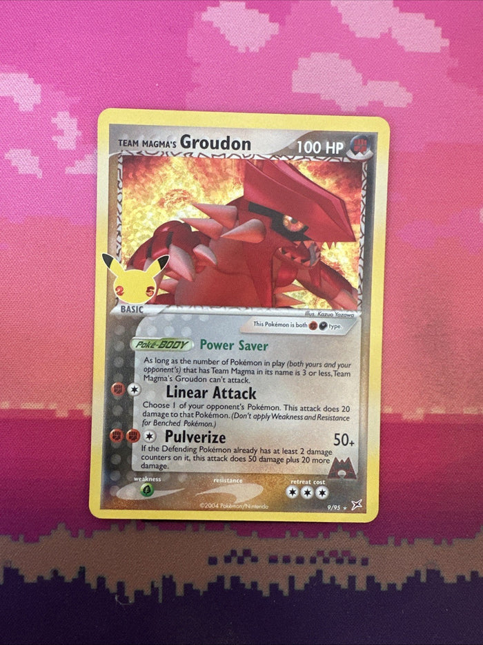 Pokemon Card Team Magma's Groudon Celebrations Holo Rare 9/95 Near Mint
