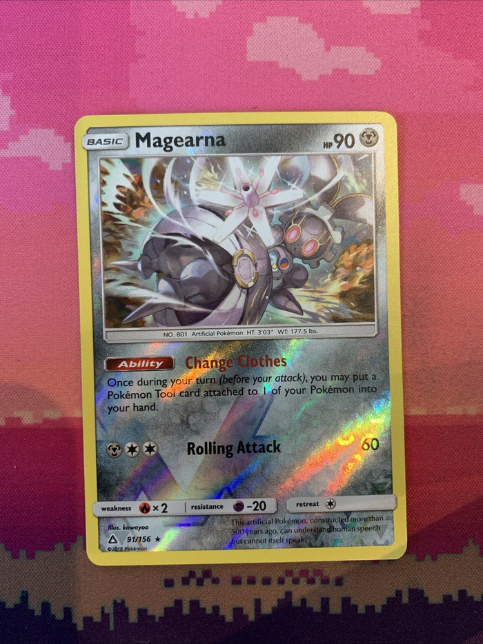 Pokemon Card Magearna Ultra Prism Reverse Holo Rare 91/156 Near Mint