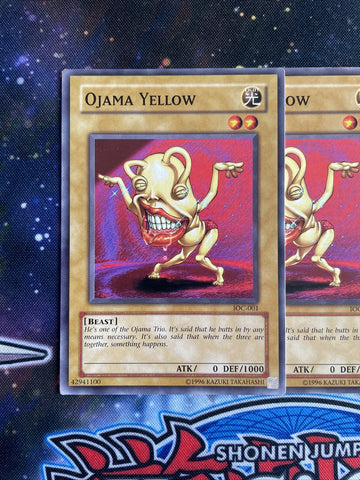 IOC-001 x3 Ojama Yellow Common Playset Yugioh (back)
