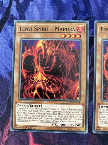 MP20-EN108 x3 Tenyi Spirit - Mapura Yugioh! 1st Common PLAYSET (back)