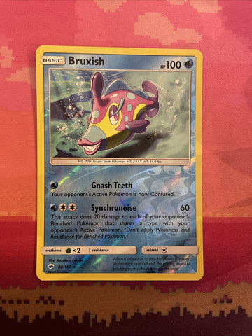 Pokemon Card Bruxish Burning Shadows Reverse Holo Rare 38/147 NM