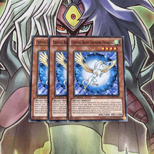 RYMP-EN046 x3 Crystal Beast Sapphire Pegasus Common Excellent Conditon Yugioh