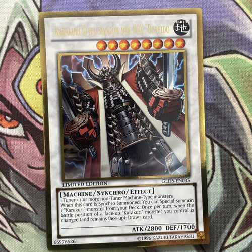 GLD5-EN035 Karakuri Steel Shogun mdl 00X "Bureido" Gold Rare Lim Ed NM Yugioh