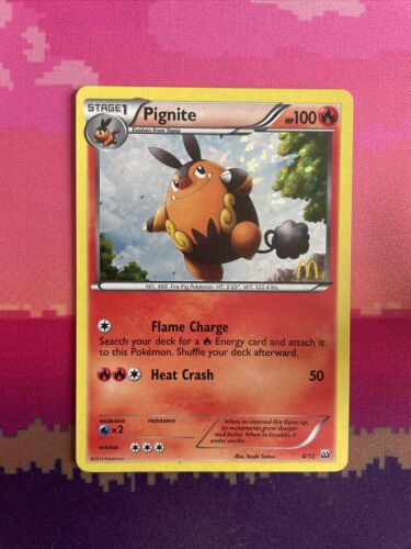 Pokemon Card Pignite McDonald's 2012 Holo 4/12 Near Mint