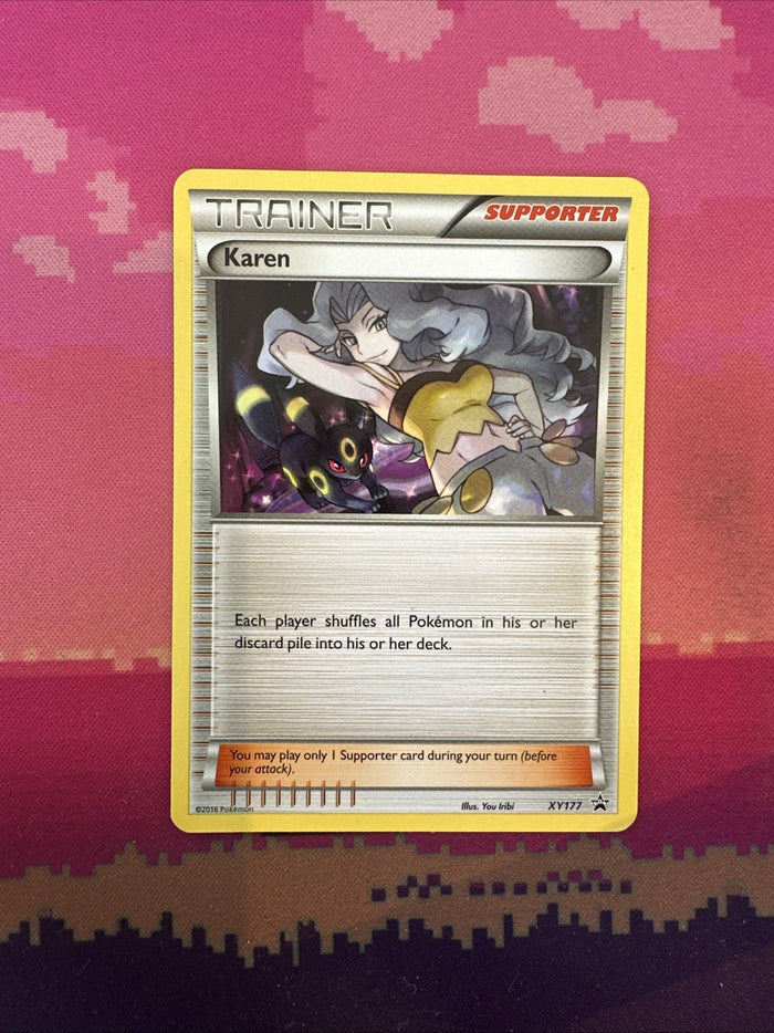 Pokemon Card Karen XY177 Black Star Promo Near Mint