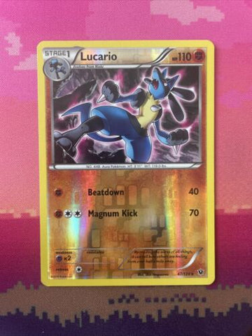 Pokemon Card Lucario Fates Collide Reverse Holo Rare 47/124 Near Mint