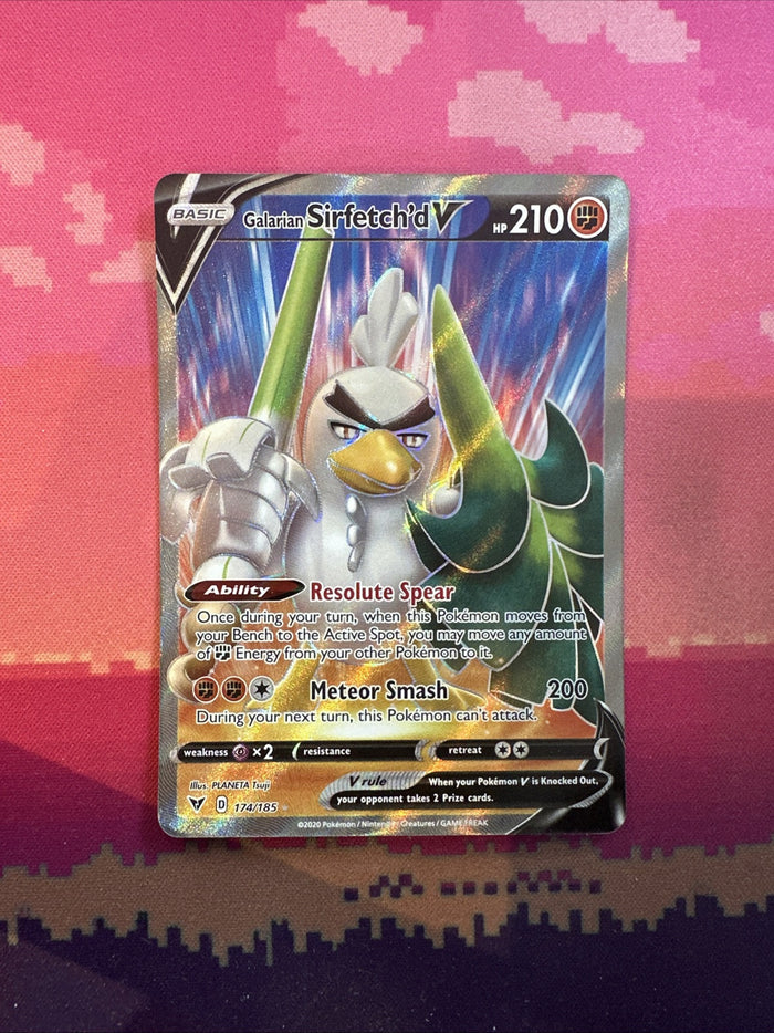 Pokemon Card Galarian Sirfetch'd V 174/185 Ultra Rare Vivid Voltage Near Mint