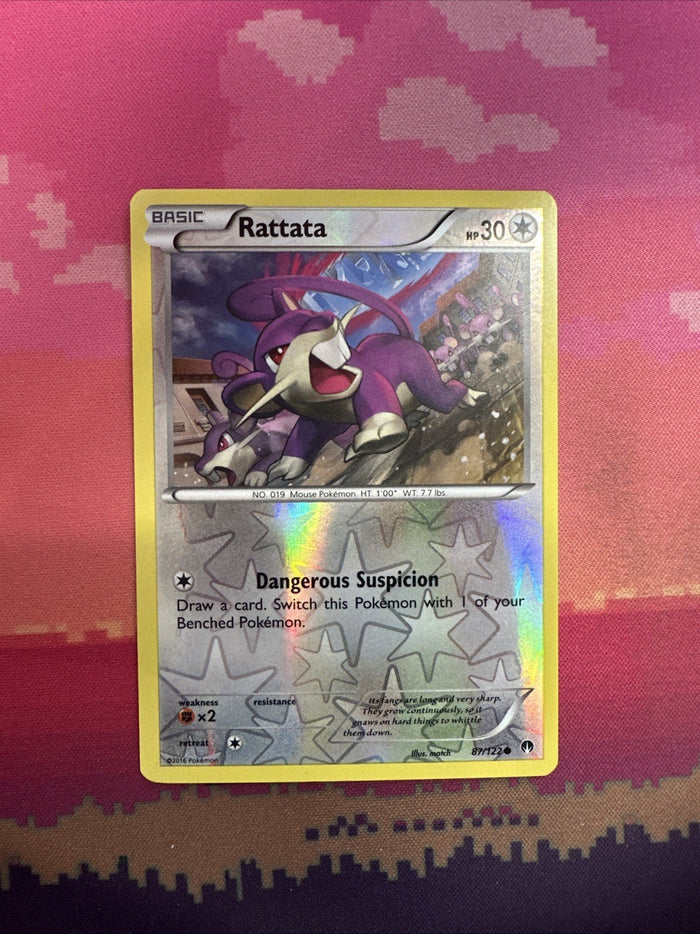Pokemon Card Rattata Breakpoint Reverse Holo 87/122 Near Mint