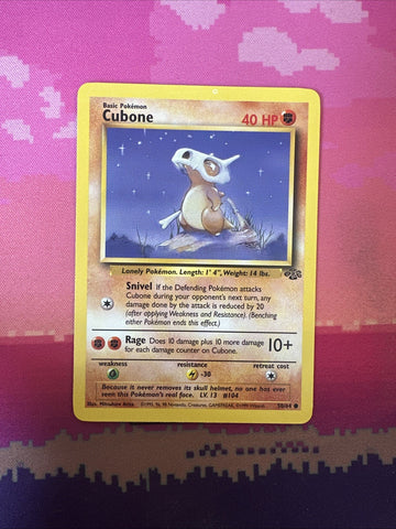 Pokemon Card Cubone Jungle Common 50/64 Near Mint