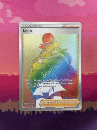 Pokemon Card Leon 195/185 Secret Rare Vivid Voltage Near Mint