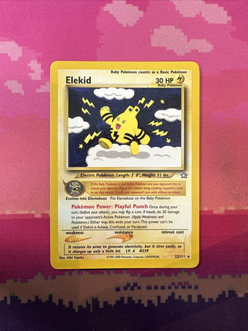 Pokemon Card Elekid Neo Genesis Rare 22/111 Near Mint