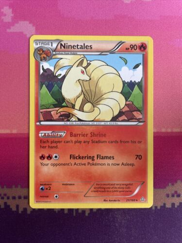 Pokemon Card Ninetales Primal Clash Rare 21/160 Near Mint