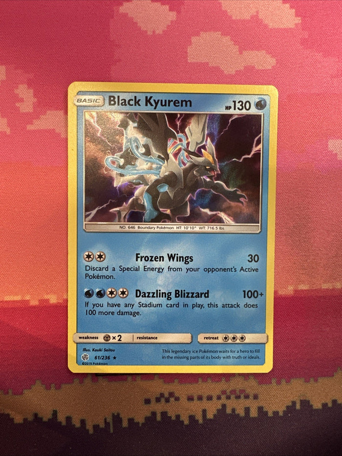 Pokemon Card Black Kyurem Cosmic Eclipse Holo Rare 61/236 Near Mint