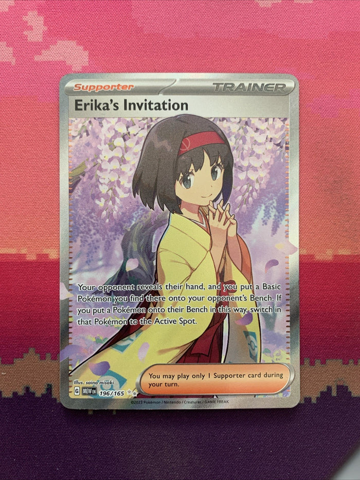 Pokemon Card Erika's Invitation 196/165 Ultra Rare Scarlet & Violet 151 NM