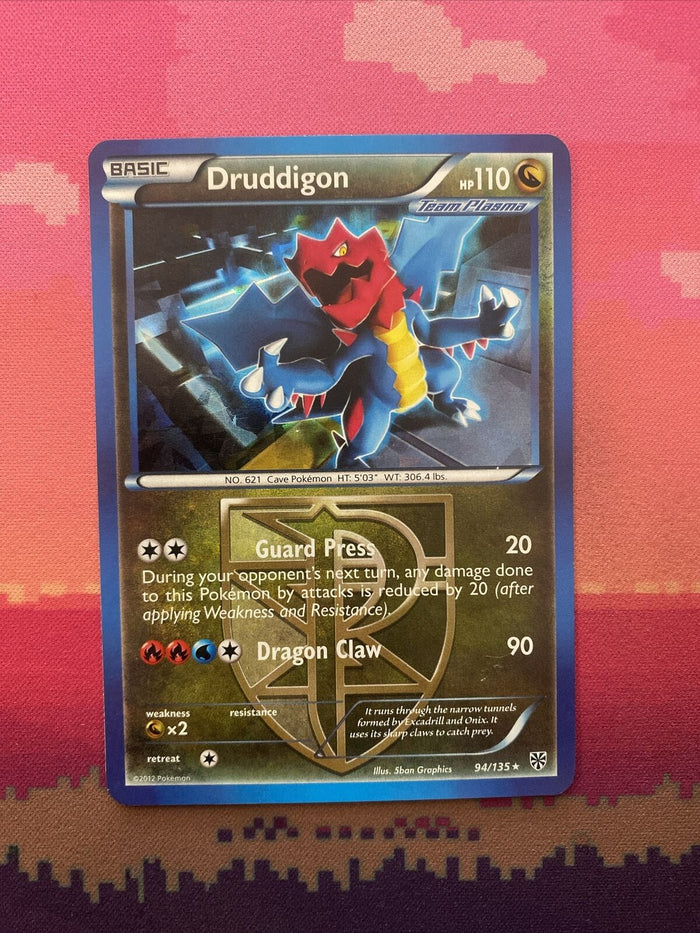 Pokemon Card Druddigon Plasma Storm Cracked Ice Holo Rare 94/135 Near Mint
